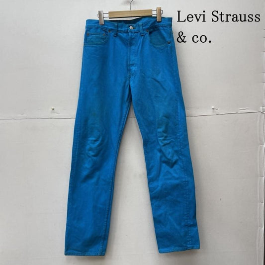 リーバイス Levi s パンツ デニム、ジーンズ USA製 90s ビンテージ 501 後染め デニムパンツ ジーパン ジーンズ インディゴ ターコイズ 34インチ ロゴ、文字 青 / ブルー / blue メンズ USED 古着 中古 50129152
