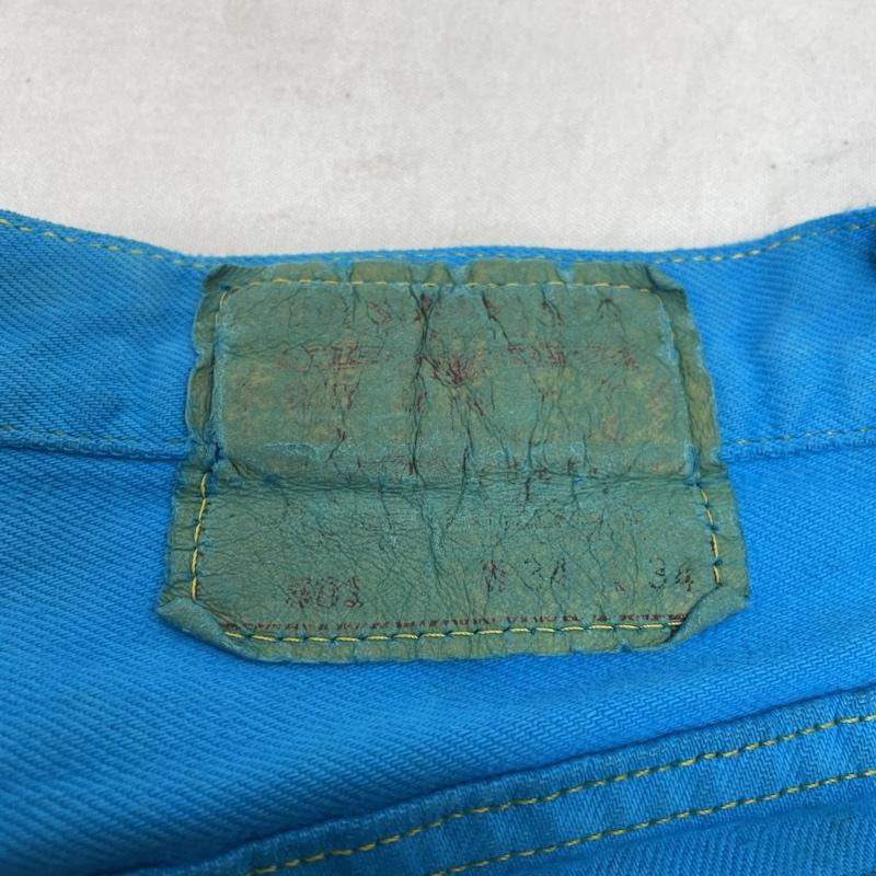 リーバイス Levi s パンツ デニム、ジーンズ USA製 90s ビンテージ 501 後染め デニムパンツ ジーパン ジーンズ インディゴ ターコイズ 34インチ ロゴ、文字 青 / ブルー / blue メンズ USED 古着 中古 50129152