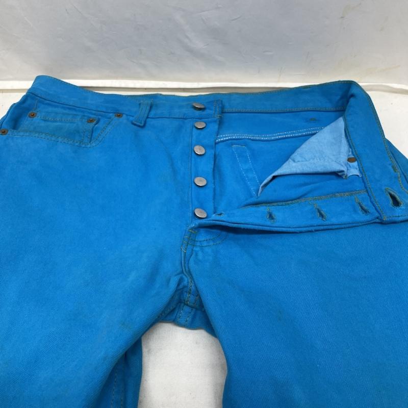リーバイス Levi s パンツ デニム、ジーンズ USA製 90s ビンテージ 501 後染め デニムパンツ ジーパン ジーンズ インディゴ ターコイズ 34インチ ロゴ、文字 青 / ブルー / blue メンズ USED 古着 中古 50129152