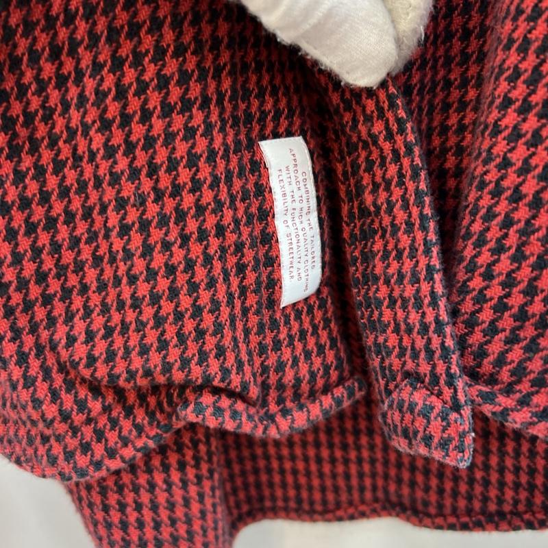デラックス DELUXE シャツ、ブラウス 長袖 千鳥格子 フランネル ボタンダウンシャツ M 赤 / レッド / red メンズ USED 古着 中古 50129251