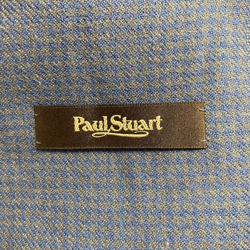 ポールスチュアート PAUL STUART マフラー マフラー ストール フリンジ 2WAY 千鳥格子 - 千鳥格子 青 / ブルー / blue X 灰 / グレー / gray メンズ USED 古着 中古 50129271