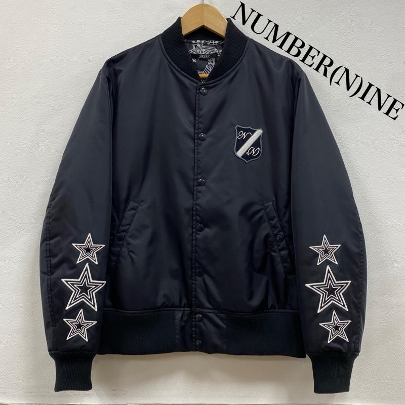 ナンバーナイン NUMBER (N)INE ジャケット、上着 ジャンパー、ブルゾン 17AW ナイロン ヴァーシティ ジャケット スター NYLON VARSITY JACKET STAR 2 ロゴ、文字 X 刺繍 X 星 黒 / ブラック / black X 白 / ホワイト / white メンズ USED 古着 中古 50129347