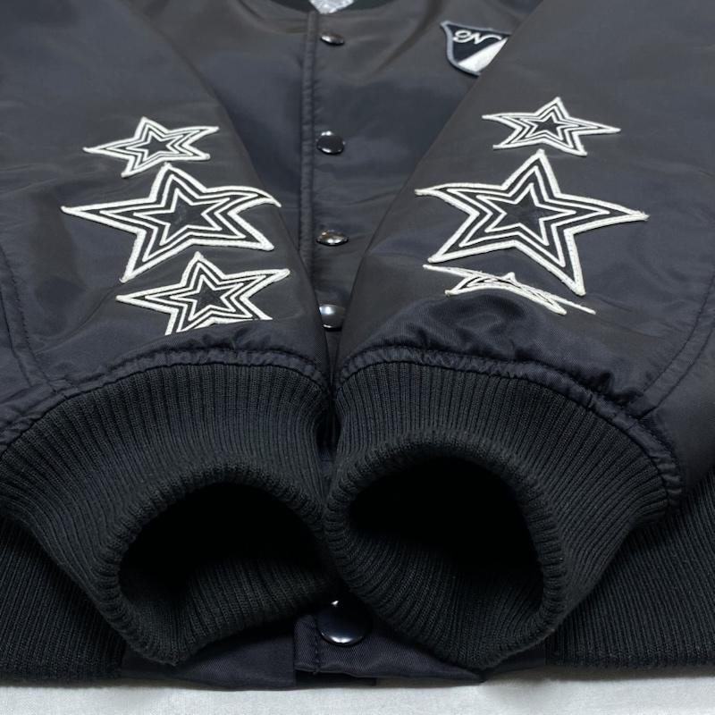 ナンバーナイン NUMBER (N)INE ジャケット、上着 ジャンパー、ブルゾン 17AW ナイロン ヴァーシティ ジャケット スター NYLON VARSITY JACKET STAR 2 ロゴ、文字 X 刺繍 X 星 黒 / ブラック / black X 白 / ホワイト / white メンズ USED 古着 中古 50129347