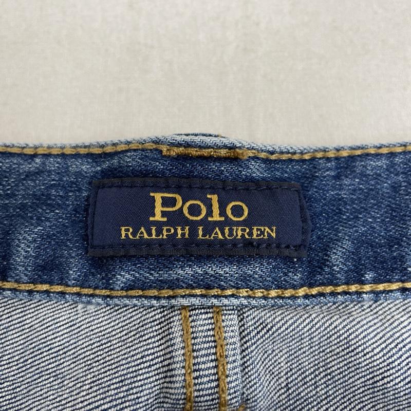 ポロラルフローレン POLO RALPH LAUREN パンツ デニム、ジーンズ スキニー パンツ デニム ジップフライ ジーンズ ジーパン カットオフ ダメージ加工 28インチ ロゴ、文字 インディゴ / インディゴ / Indigo レディース USED 古着 中古 50129365