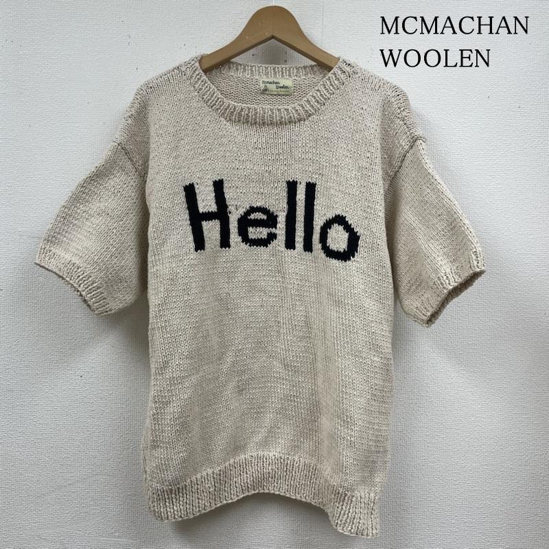 古着 USED ニット、セーター 半袖 MCMACHAN WOOLEN 半袖 ニット セーター Hello 編み模様 ロゴ コットン ロゴ、文字 ベージュ / ベージュ / beige レディース USED 古着 中古 50129408