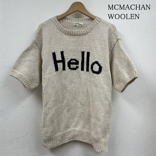 古着 USED ニット、セーター 半袖 MCMACHAN WOOLEN 半袖 ニット セーター Hello 編み模様 ロゴ コットン ロゴ、文字 ベージュ / ベージュ / beige レディース USED 古着 中古 50129408