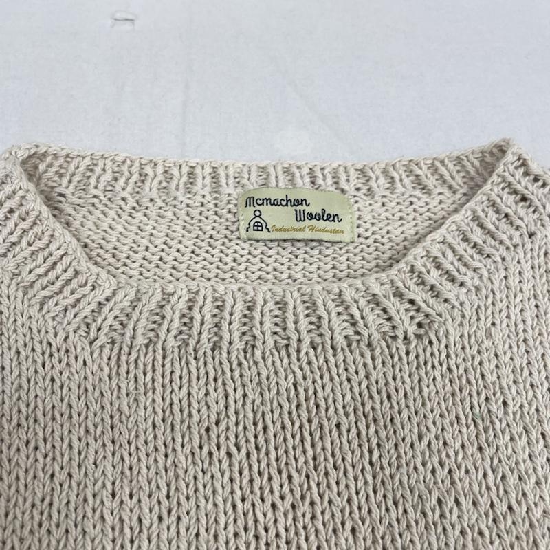 古着 USED ニット、セーター 半袖 MCMACHAN WOOLEN 半袖 ニット セーター Hello 編み模様 ロゴ コットン ロゴ、文字 ベージュ / ベージュ / beige レディース USED 古着 中古 50129408