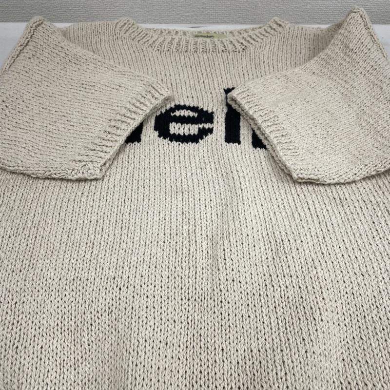 古着 USED ニット、セーター 半袖 MCMACHAN WOOLEN 半袖 ニット セーター Hello 編み模様 ロゴ コットン ロゴ、文字 ベージュ / ベージュ / beige レディース USED 古着 中古 50129408