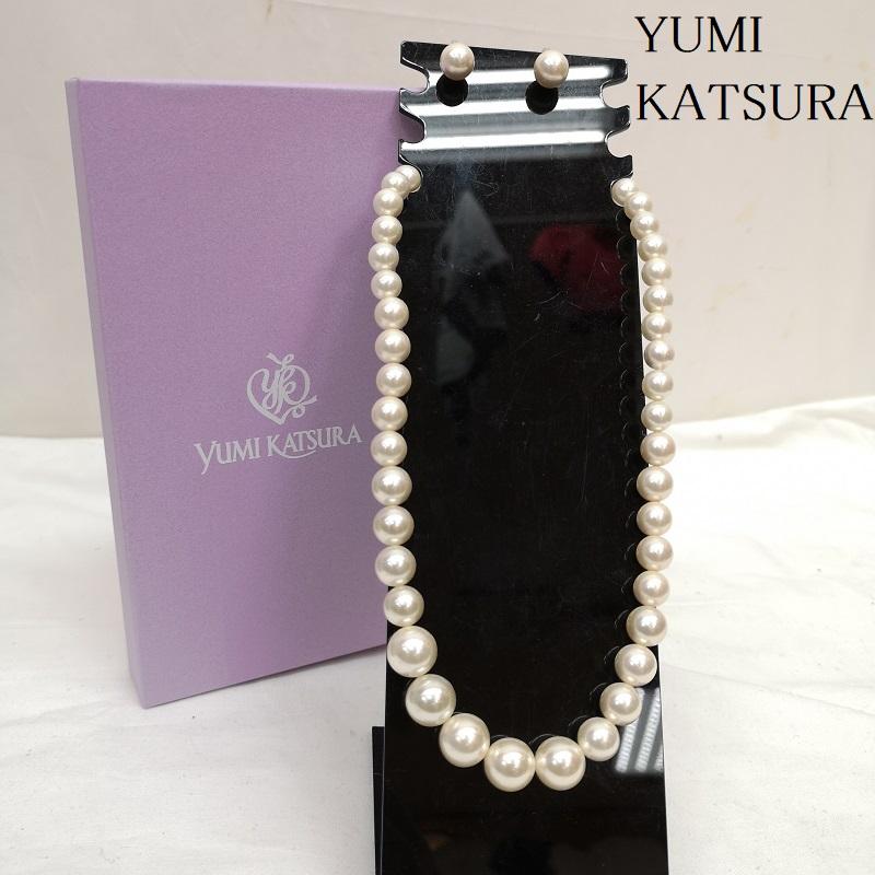 古着 USED アクセサリー ネックレス、ペンダント YUMI KATSURA 桂由美 パール調 トリート ネックレス イヤリング セット - 白 / ホワイト / white レディース USED 古着 中古 50129459