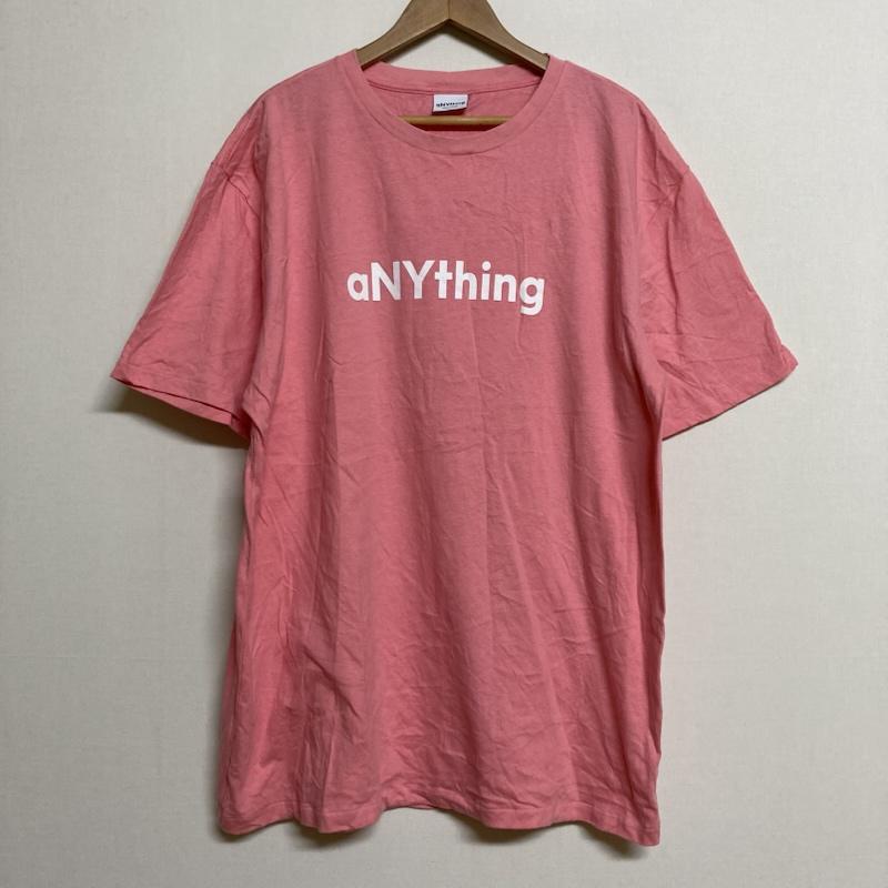 エニシング ANYTHING Tシャツ 半袖 aNYthing ロゴプリント 半袖 クルーネック Tシャツ XXL XXL ロゴ、文字 X プリント 桃 / ピンク / pink メンズ USED 古着 中古 50129507
