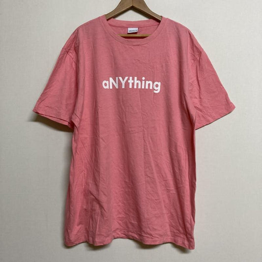 エニシング ANYTHING Tシャツ 半袖 aNYthing ロゴプリント 半袖 クルーネック Tシャツ XXL XXL ロゴ、文字 X プリント 桃 / ピンク / pink メンズ USED 古着 中古 50129507