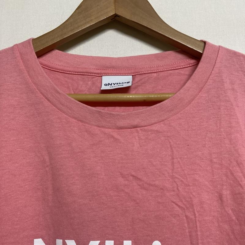 エニシング ANYTHING Tシャツ 半袖 aNYthing ロゴプリント 半袖 クルーネック Tシャツ XXL XXL ロゴ、文字 X プリント 桃 / ピンク / pink メンズ USED 古着 中古 50129507