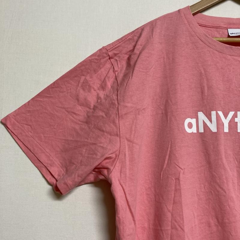 エニシング ANYTHING Tシャツ 半袖 aNYthing ロゴプリント 半袖 クルーネック Tシャツ XXL XXL ロゴ、文字 X プリント 桃 / ピンク / pink メンズ USED 古着 中古 50129507
