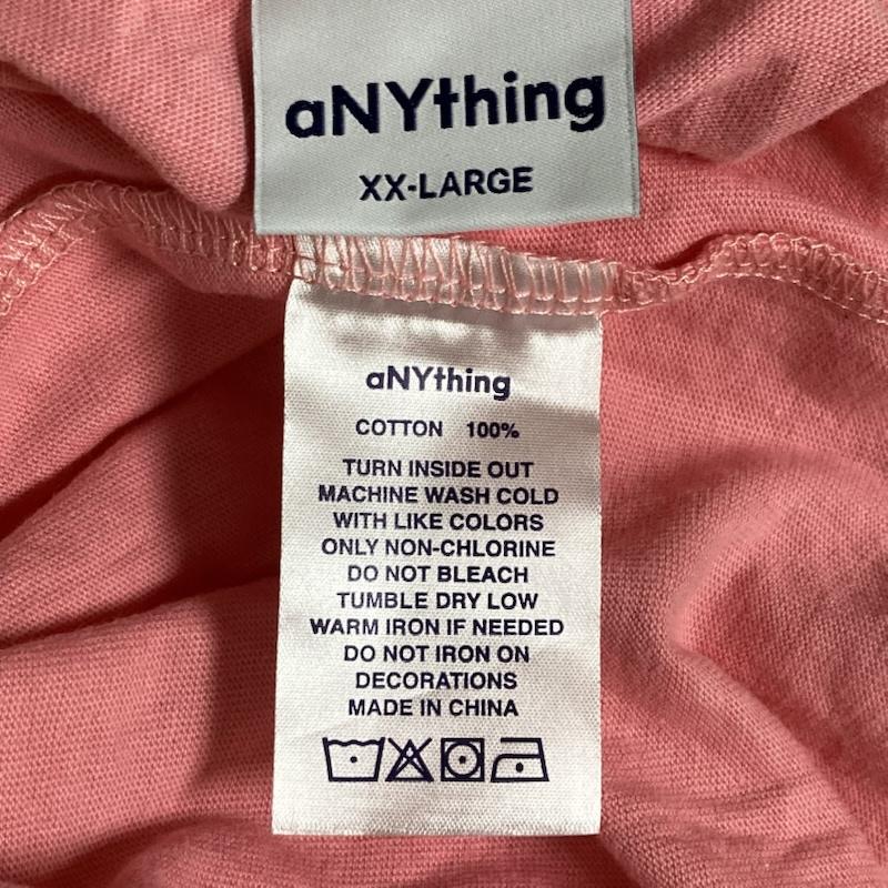 エニシング ANYTHING Tシャツ 半袖 aNYthing ロゴプリント 半袖 クルーネック Tシャツ XXL XXL ロゴ、文字 X プリント 桃 / ピンク / pink メンズ USED 古着 中古 50129507