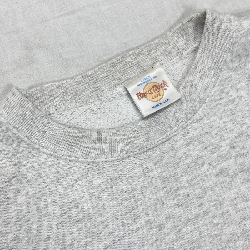 ヴィンテージ VINTAGE トレーナー 長袖 HARD ROCK CAFE ハードロックカフェ 両面プリント クルーネック スウェット L プリント 灰 / グレー / gray X 青 / ブルー / blue X 緑 / グリーン / green メンズ USED 古着 中古 50129558