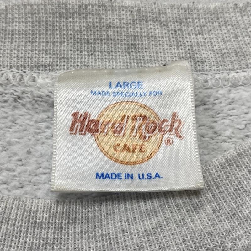 ヴィンテージ VINTAGE トレーナー 長袖 HARD ROCK CAFE ハードロックカフェ 両面プリント クルーネック スウェット L プリント 灰 / グレー / gray X 青 / ブルー / blue X 緑 / グリーン / green メンズ USED 古着 中古 50129558