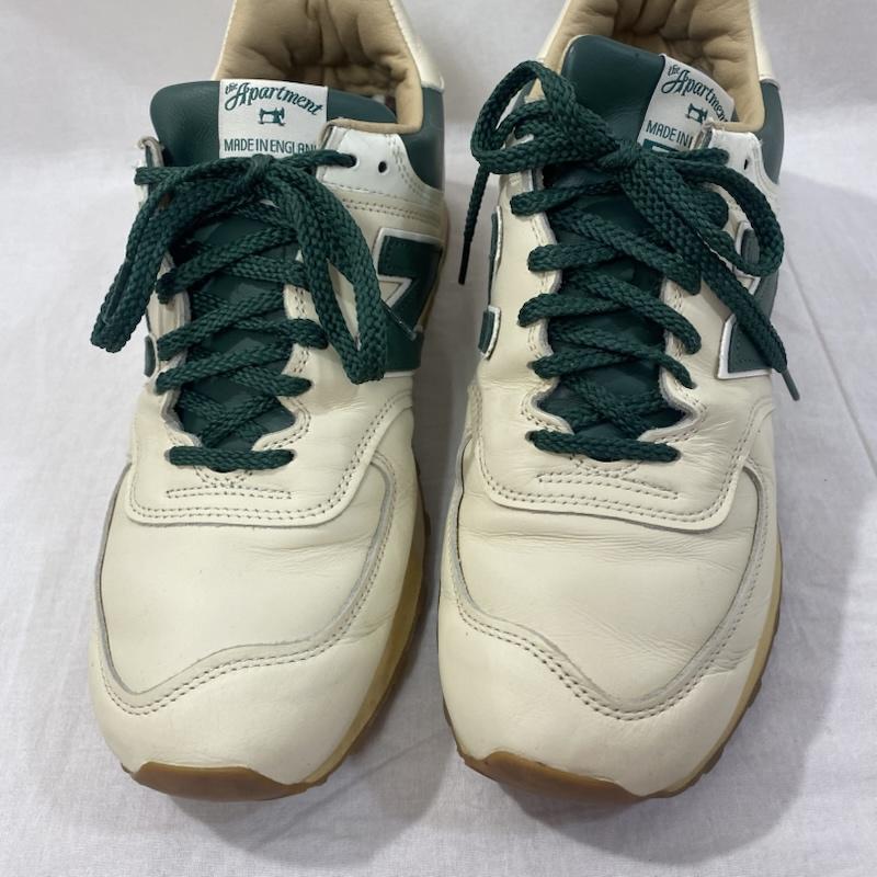 ニューバランス New Balance スニーカー スニーカー ou576ame The Apartment × New Balance 576 Off White US9.5 / 27.5cm Dワイズ US：9.5 ロゴ、文字 オフホワイト / オフホワイト / X 緑 / グリーン / green メンズ USED 古着 中古 50129608