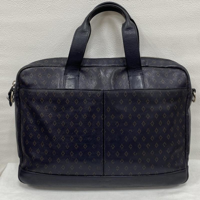 コーチ COACH ブリーフケース、書類かばん ブリーフケース、書類かばん 2WAY ビジネスバッグ ブリーフケース HUDSON BAG IN SMOOTH LEATHER レザー シボ革 - 総柄 X ロゴ、文字 紺 / ネイビー / navy メンズ USED 古着 中古 50129631