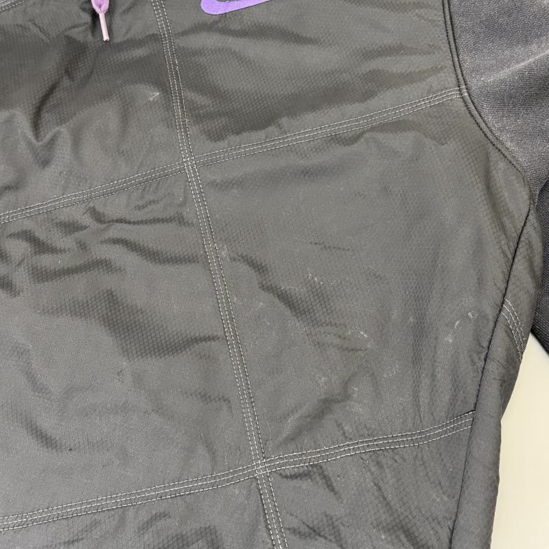 ナイキ NIKE パーカー 長袖 319157-010 ナイロン スウェット コンビ プルオーバー フーディ 長袖 パーカー 黒 ブラック ビッグサイズ - 黒 / ブラック / black メンズ USED 古着 中古 50129652