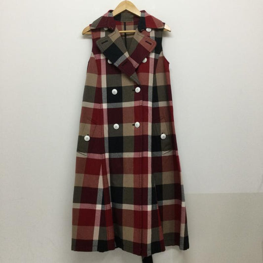 ブルーレーベル・クレストブリッジ BLUE LABEL CRESTBRIDGE ワンピース ロングスカート bluelabelcrestbridge　赤チェック　トレンチワンピース　ジレ　ベルト 38 チェック 赤 / レッド / red レディース USED 古着 中古 50129686