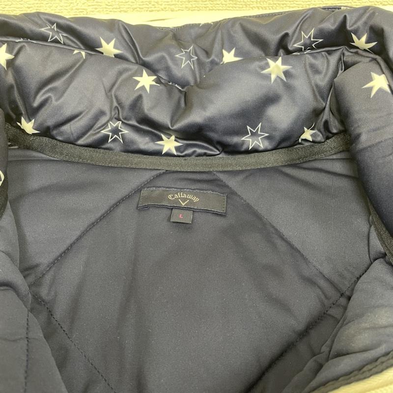 キャロウェイ CALLAWAY ジャケット、上着 ジャンパー、ブルゾン ゴルフウェア 2WAY 中綿 ブルゾン ジャケット フルジップ 星柄 総柄 袖着脱式 241-8210806 L プリント X 総柄 X 星 白 / ホワイト / white X 青 / ブルー / blue レディース USED 古着 中古 50129698