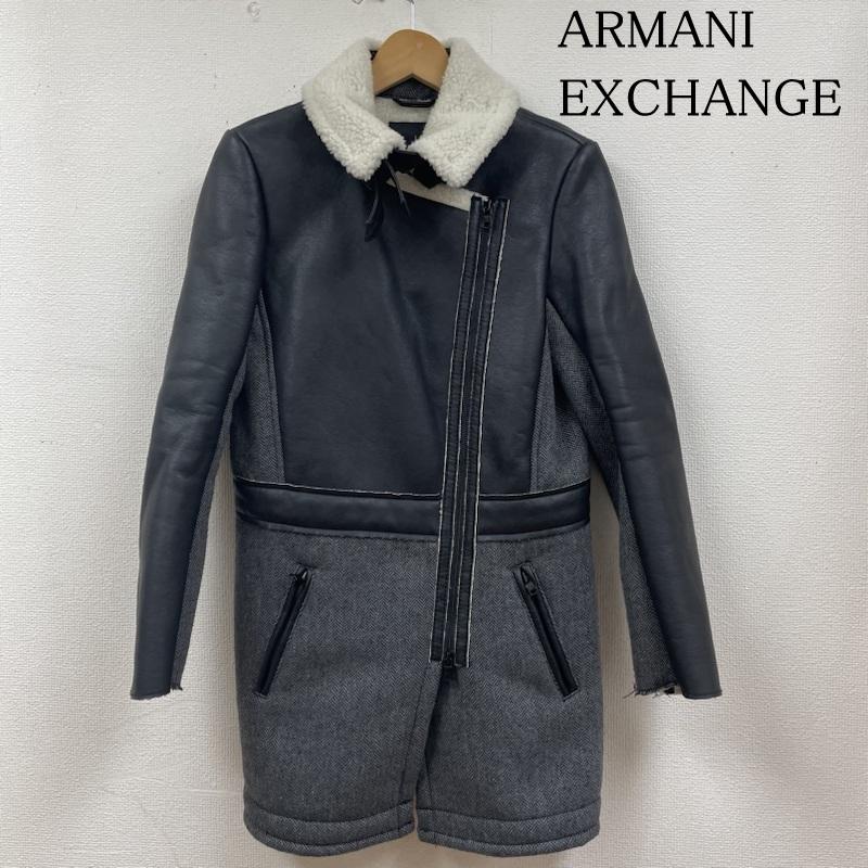 アルマーニエクスチェンジ ARMANI EXCHANGE ジャケット、上着 ジャンパー、ブルゾン ライダース ムートン風 コート ジャケット ヘリンボーン柄 ジップアップ ボア XS  黒 / ブラック / black レディース USED 古着 中古 50129701