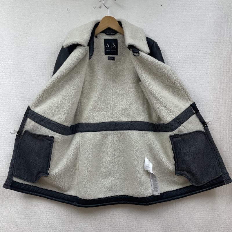 アルマーニエクスチェンジ ARMANI EXCHANGE ジャケット、上着 ジャンパー、ブルゾン ライダース ムートン風 コート ジャケット ヘリンボーン柄 ジップアップ ボア XS  黒 / ブラック / black レディース USED 古着 中古 50129701