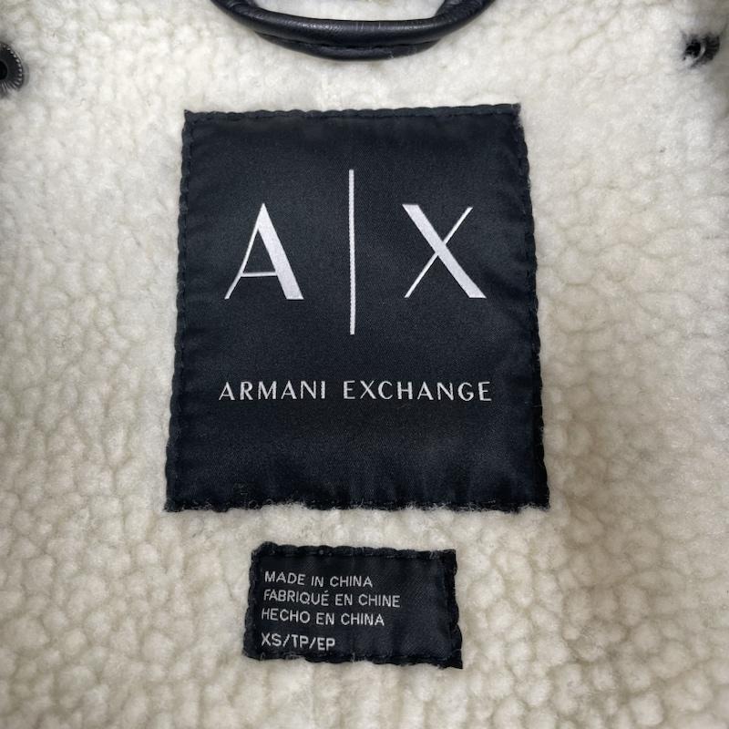 アルマーニエクスチェンジ ARMANI EXCHANGE ジャケット、上着 ジャンパー、ブルゾン ライダース ムートン風 コート ジャケット ヘリンボーン柄 ジップアップ ボア XS  黒 / ブラック / black レディース USED 古着 中古 50129701