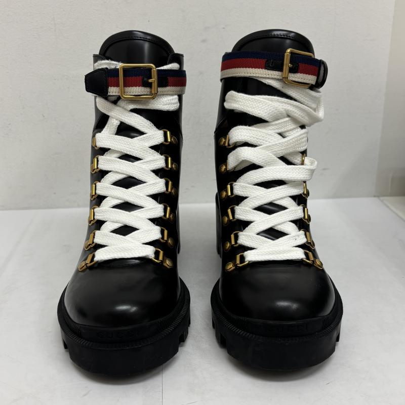 グッチ GUCCI ブーツ 一般 アンクルブーツ481156 ストラップ レザー サイズ 38 - レディース USED 古着 中古 50129711