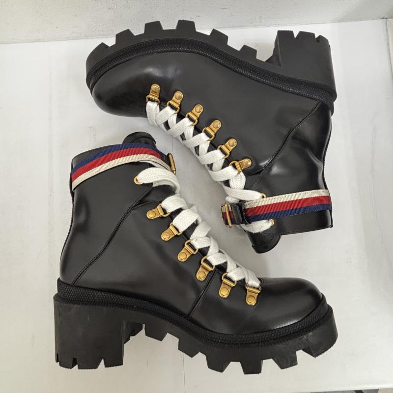 グッチ GUCCI ブーツ 一般 アンクルブーツ481156 ストラップ レザー サイズ 38 - レディース USED 古着 中古 50129711