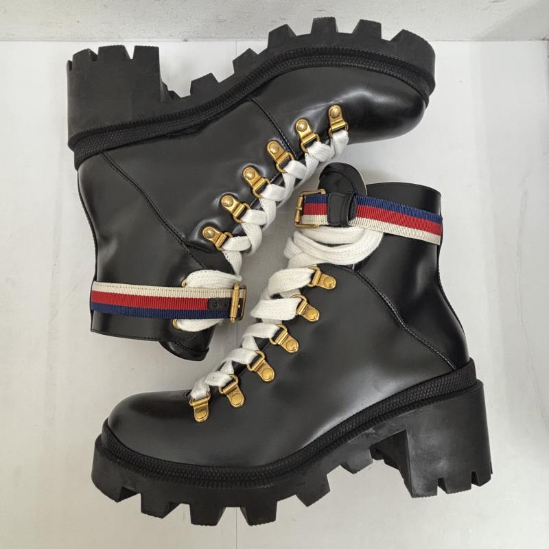 グッチ GUCCI ブーツ 一般 アンクルブーツ481156 ストラップ レザー サイズ 38 - レディース USED 古着 中古 50129711
