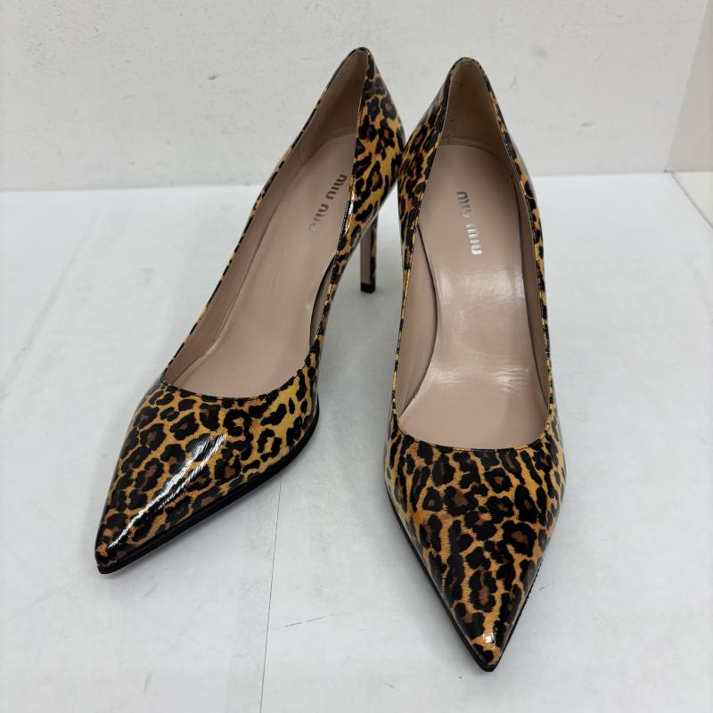 ミュウミュウ miu miu パンプス パンプス レオパード パンプス CALZATURE DONNA 5I839C MIELE size 38.5 - ヒョウ柄・レオパード柄 レディース USED 古着 中古 50129718