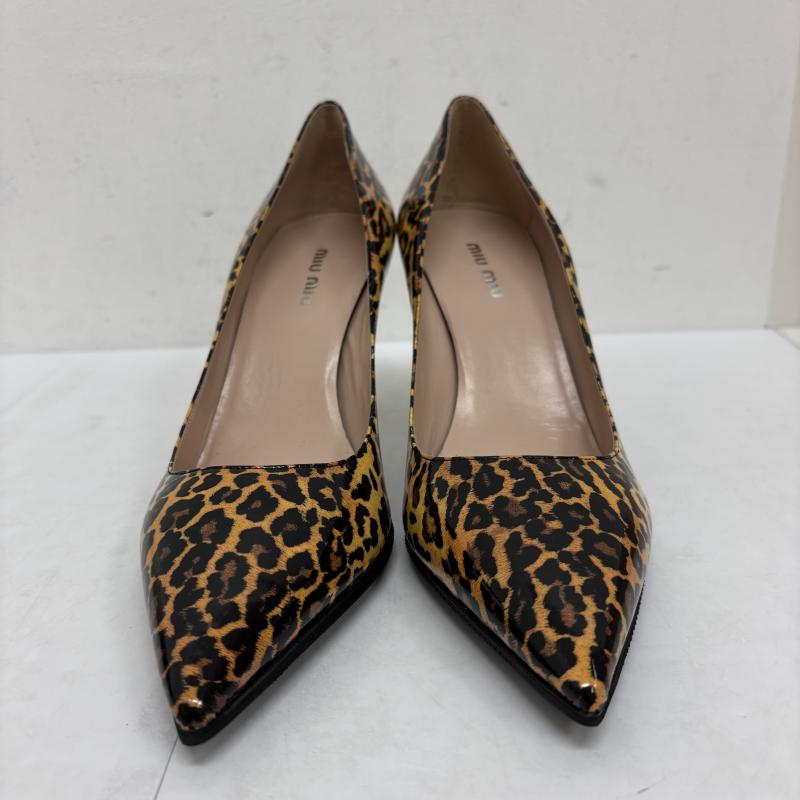 ミュウミュウ miu miu パンプス パンプス レオパード パンプス CALZATURE DONNA 5I839C MIELE size 38.5 - ヒョウ柄・レオパード柄 レディース USED 古着 中古 50129718
