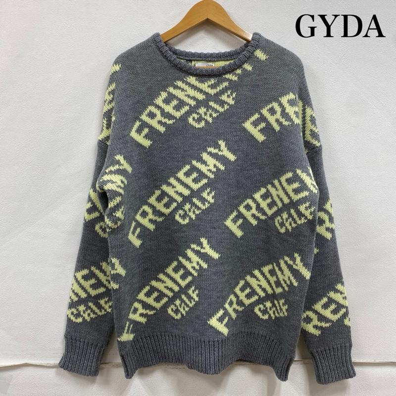 ジェイダ GYDA ニット、セーター 長袖 FRENEMY KNIT TOPS ジャカード ローゲージ ニット セーター 072352603001-01 FREE ロゴ、文字 X 総柄 灰 / グレー / gray X 黄 / イエロー / yellow レディース USED 古着 中古 50129753