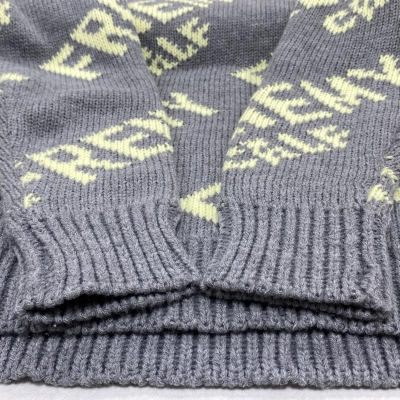 ジェイダ GYDA ニット、セーター 長袖 FRENEMY KNIT TOPS ジャカード ローゲージ ニット セーター 072352603001-01 FREE ロゴ、文字 X 総柄 灰 / グレー / gray X 黄 / イエロー / yellow レディース USED 古着 中古 50129753
