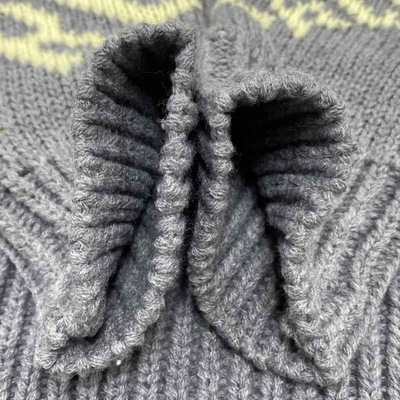 ジェイダ GYDA ニット、セーター 長袖 FRENEMY KNIT TOPS ジャカード ローゲージ ニット セーター 072352603001-01 FREE ロゴ、文字 X 総柄 灰 / グレー / gray X 黄 / イエロー / yellow レディース USED 古着 中古 50129753