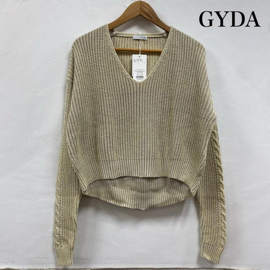 ジェイダ GYDA ニット、セーター 長袖 Vネック ショート ブリーチ ニット セーター ケーブル 短丈 072312606901-01 FREE レディース USED 古着 中古 50129760