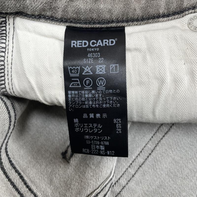 レッドカード RED CARD パンツ デニム、ジーンズ アンクル スリム テーパード ストレッチ デニム パンツ ジップフライ スキニー サイズ22インチ - ダメージ加工 灰 / グレー / gray レディース USED 古着 中古 50129792