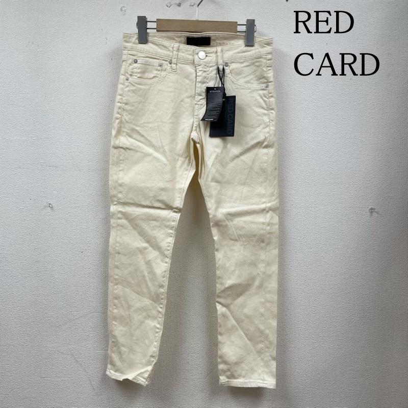 レッドカード RED CARD パンツ デニム、ジーンズ アンクル スリム テーパード ストレッチ カラーデニム パンツ ジップフライ スキニー サイズ24インチ - 無地 アイボリー / アイボリー / レディース USED 古着 中古 50129800