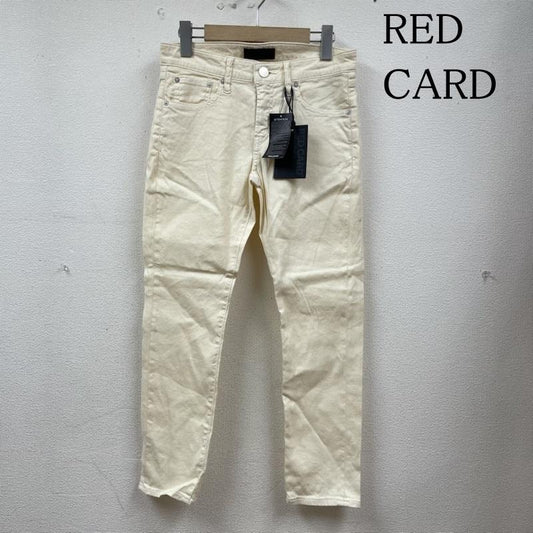 レッドカード RED CARD パンツ デニム、ジーンズ アンクル スリム テーパード ストレッチ カラーデニム パンツ ジップフライ スキニー サイズ24インチ - 無地 アイボリー / アイボリー / レディース USED 古着 中古 50129800