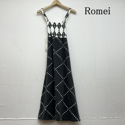 古着 USED ワンピース ひざ丈スカート Romei PLAY NEON キャミ ワンピース ドット 幾何学 ひし形模様 プリント フレア スカート ストレッチ Aライン FREE ドット X プリント X 幾何柄 マルチカラー / マルチカラー / multicolor レディース USED 古着 中古 50129838