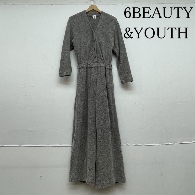 ロク 6BEAUTY&YOUTH ワンピース・ドレス・オールインワン ワンピース・ドレス・オールインワン UNITED ARROWS オールインワン ウール 長袖 ニット 前開きボタン ジップフライ 8626-241-0366 36 無地 灰 / グレー / gray レディース USED 古着 中古 50129840