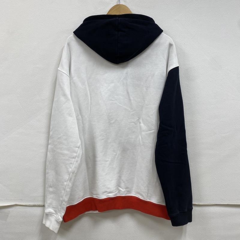 エムエスジーエム MSGM パーカー 長袖 フロントロゴ 切替 プルオーバー フーディー パーカー 2340MM69 XS ロゴ、文字 白 / ホワイト / white X 黒 / ブラック / black X 赤 / レッド / red メンズ USED 古着 中古 50129906