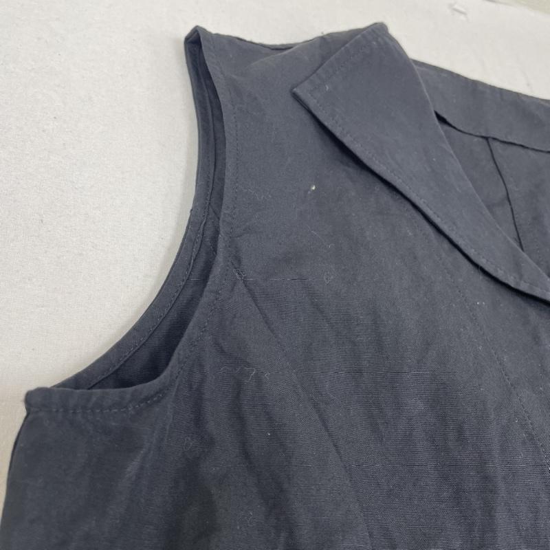 ホンマ HOMMA ベスト ベスト シャツ ジャケット ベスト 前開き ボタン ジレ 無地 アシンメトリー 本間 2 無地 黒 / ブラック / black レディース USED 古着 中古 50129957