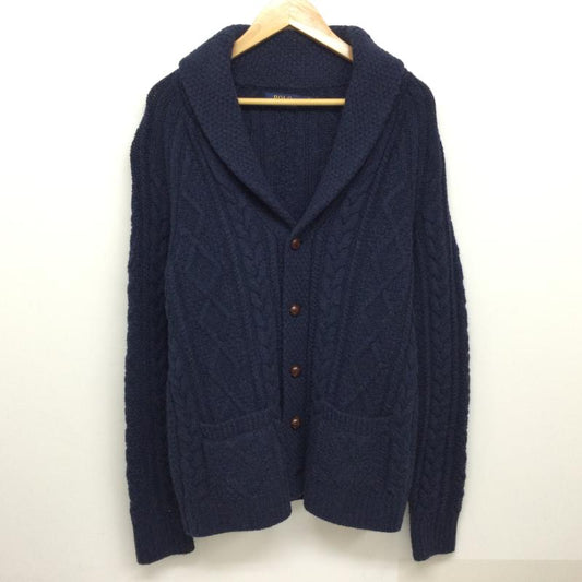 ポロラルフローレン POLO RALPH LAUREN カーディガン 長袖 ニット カーディガン くるみボタン サイズ170 - 紺 / ネイビー / navy メンズ USED 古着 中古 50129971