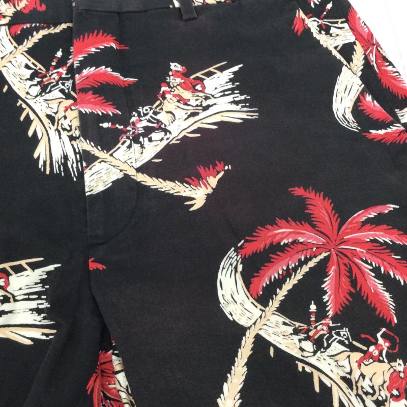 ワコマリア WACKO MARIA パンツ ショートパンツ ホースレース アロハ ショートパンツ M 黒 / ブラック / black メンズ USED 古着 中古 50129974