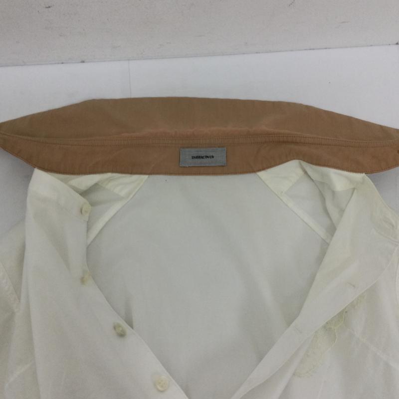 アンダーカバー UNDERCOVER シャツ、ブラウス 長袖 ハート心臓レース刺繍シャツ L 1406 2 2 白 / ホワイト / white X ベージュ / ベージュ / beige レディース USED 古着 中古 50129976