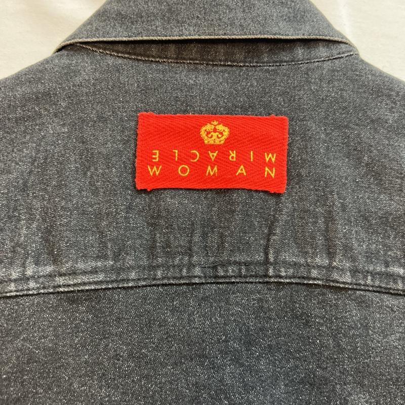 ミラクルウーマン MIRACLE WOMAN ジャケット、上着 ジャンパー、ブルゾン 刺繍 ブラック デニムジャケット レディース USED 古着 中古 50130014
