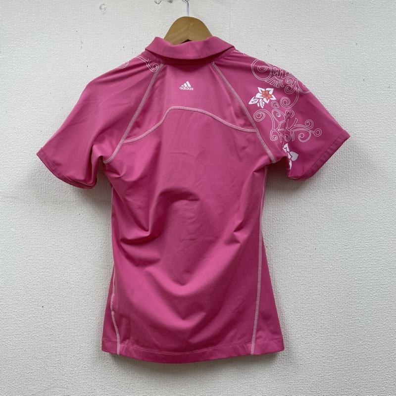アディダス adidas ポロシャツ 半袖 クール Tシャツ 半袖 ハーフボタン 花柄 プリント ポロシャツ ゴルフ スポーツウェア S プリント X 花柄 X ロゴ、文字 X 刺繍 桃 / ピンク / pink レディース USED 古着 中古 50130046