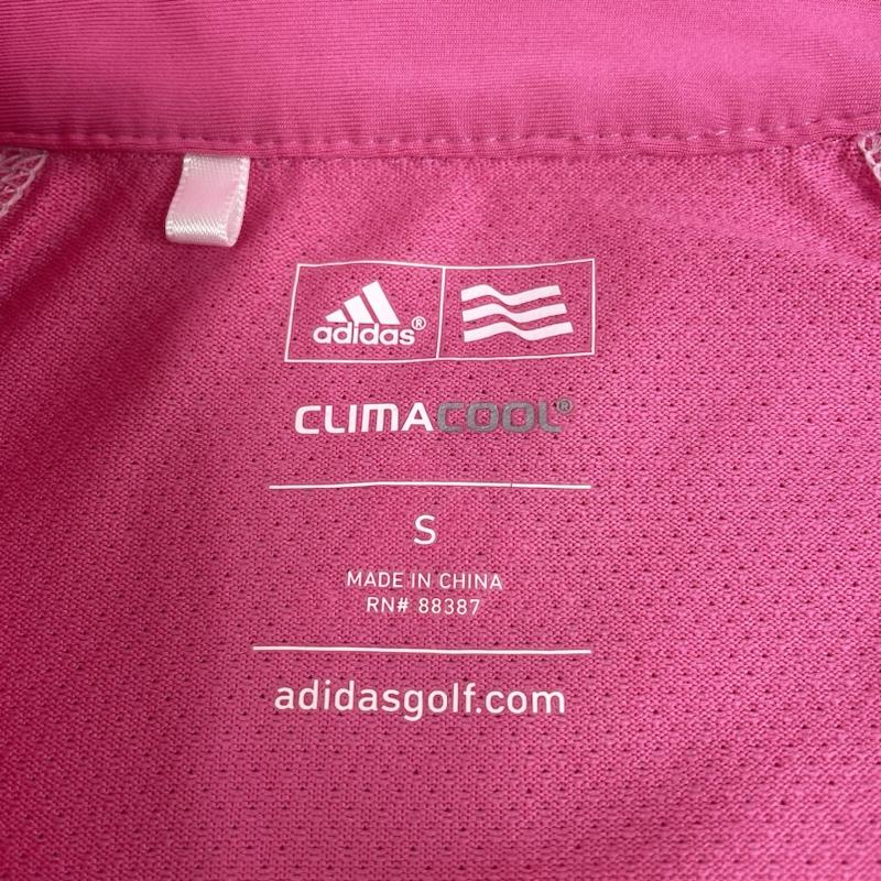 アディダス adidas ポロシャツ 半袖 クール Tシャツ 半袖 ハーフボタン 花柄 プリント ポロシャツ ゴルフ スポーツウェア S プリント X 花柄 X ロゴ、文字 X 刺繍 桃 / ピンク / pink レディース USED 古着 中古 50130046